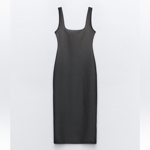 New ZARA Stretch Knit Bodycon Midi Dress - Picture 5 of 7